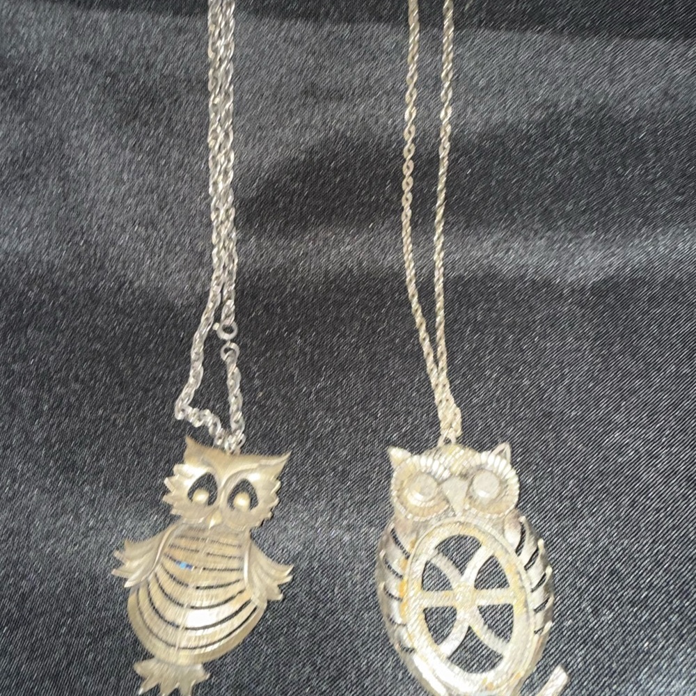 Silver Owl Pendant Necklace